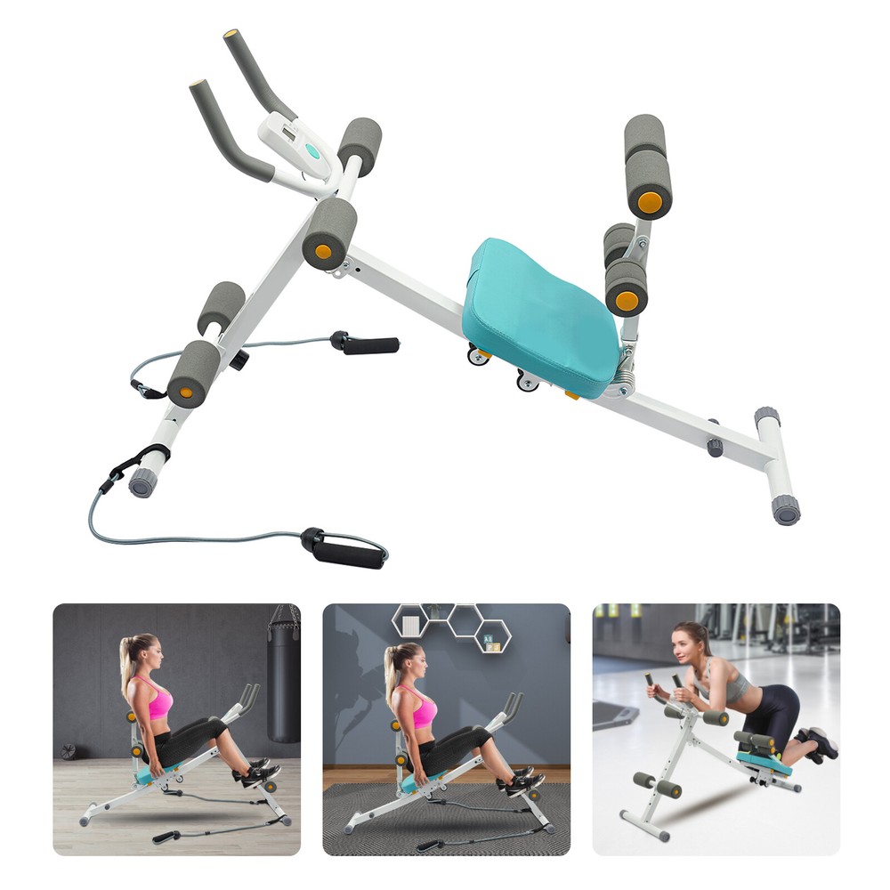 Foldable Multi-Workout Ab Machine Abdominal Cruncher Sit Up Bench Side Shaper