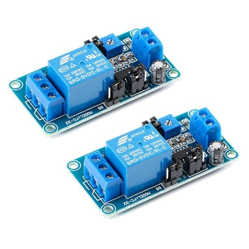 2Pcs DC 5V Delay Relay Module Delay Relay Switch with Timer Adjustable