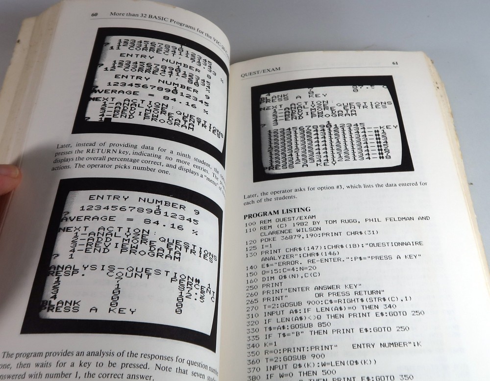 More Than 32 Basic Programs for VIC-20 1983 Computer Book Vintage