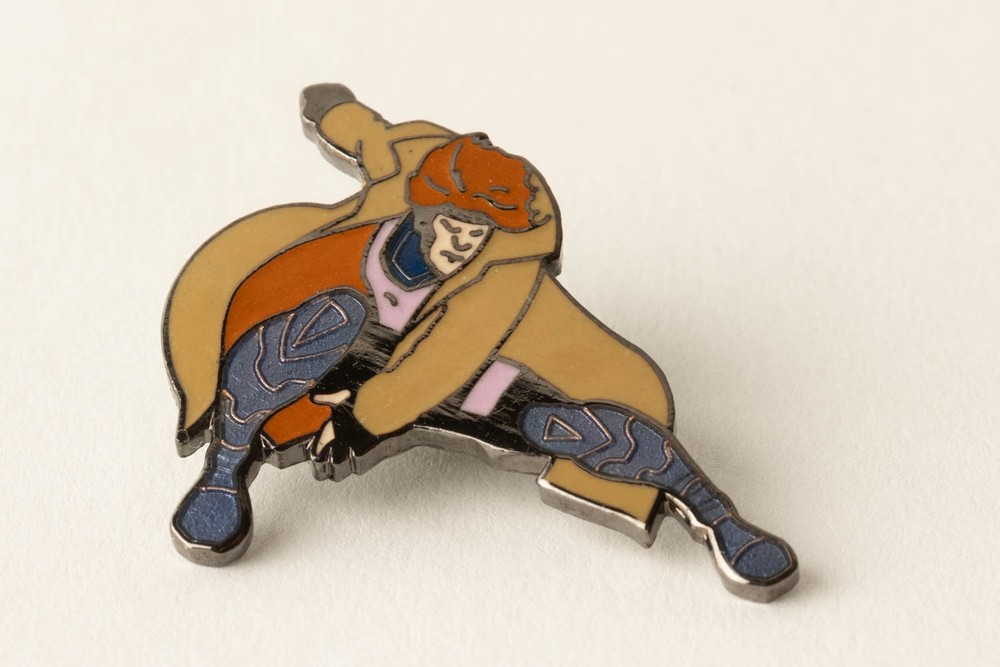Gambit Silver Metal & Enamel Pin Marvel Planet Studios Vtg