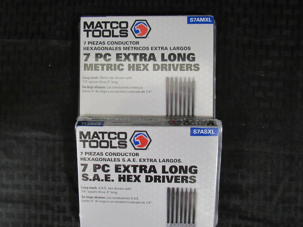 Matco Tools 14 Piece Extra Long Metric/SAE Hex Drivers Set
