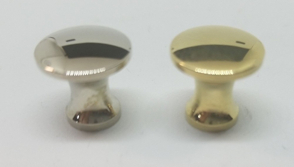 1/2" Polished Turned Solid Nickel BOOKCASE Knob desk small cabinet drawer pull