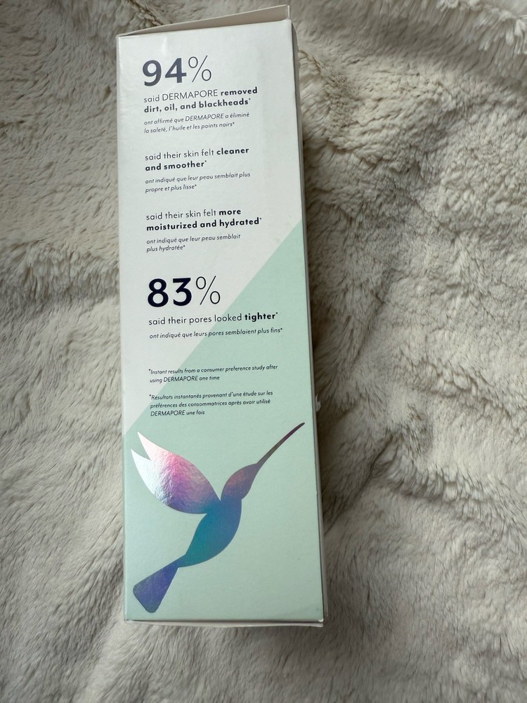 NEW DERMAFLASH DermaPore Ultrasonic Pore Extractor Seafoam