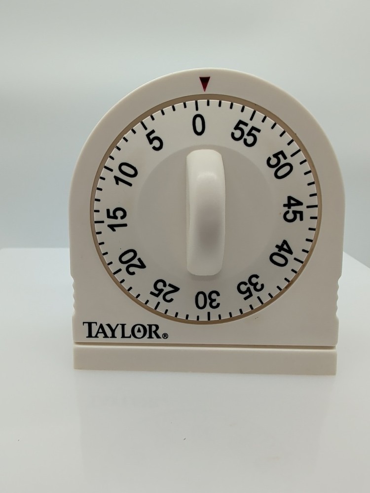 Vintage Taylor Kitchen Wind Up Timer Alarm White