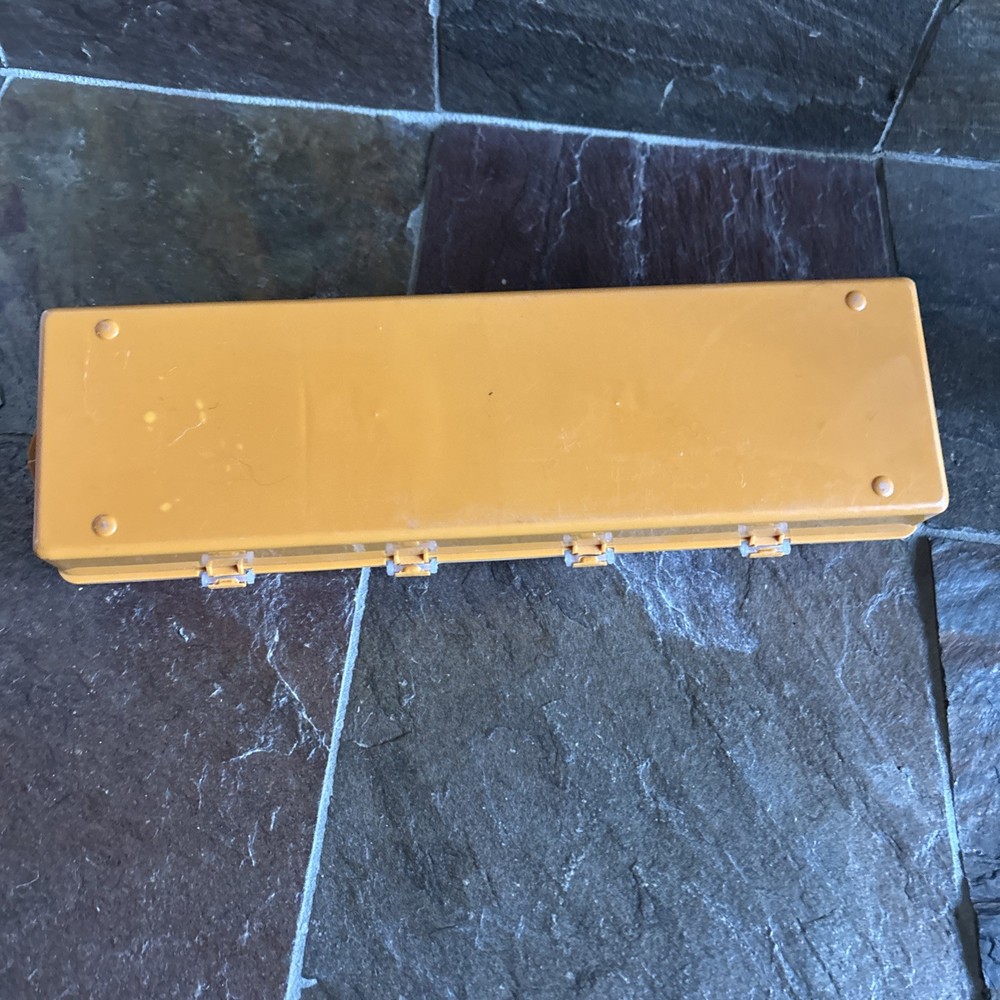 Vintage Orange Plastic Toolbox / Tackle Box With Clear Lid / Multi compartment