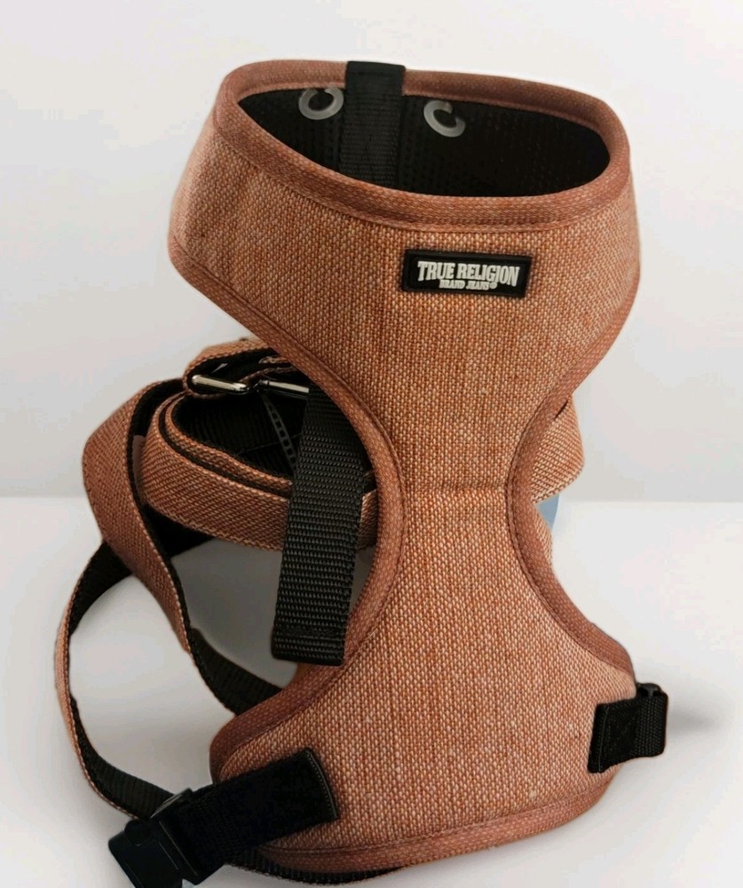True Religion Adjustable Dog Walking Harness & Leash Set Large Fabric