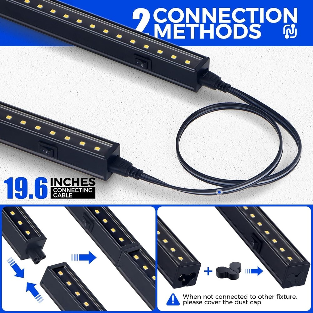 Energy-Efficient 1ft LED Grow Light Strips with Magnetic Installation - 4 Pack