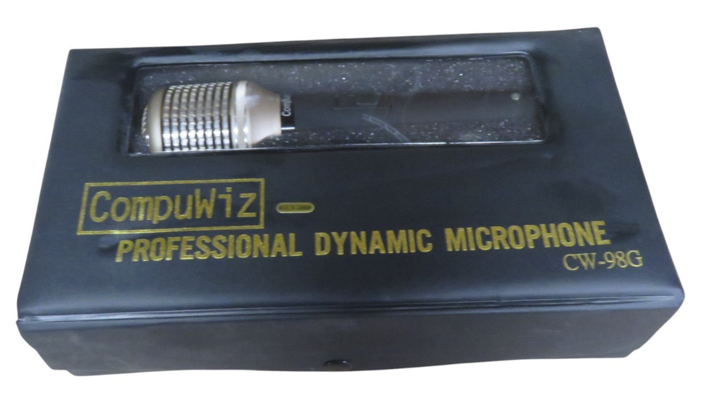 CompuWiz Professional Dynamic Microphone CW-98G Black Silver NEW