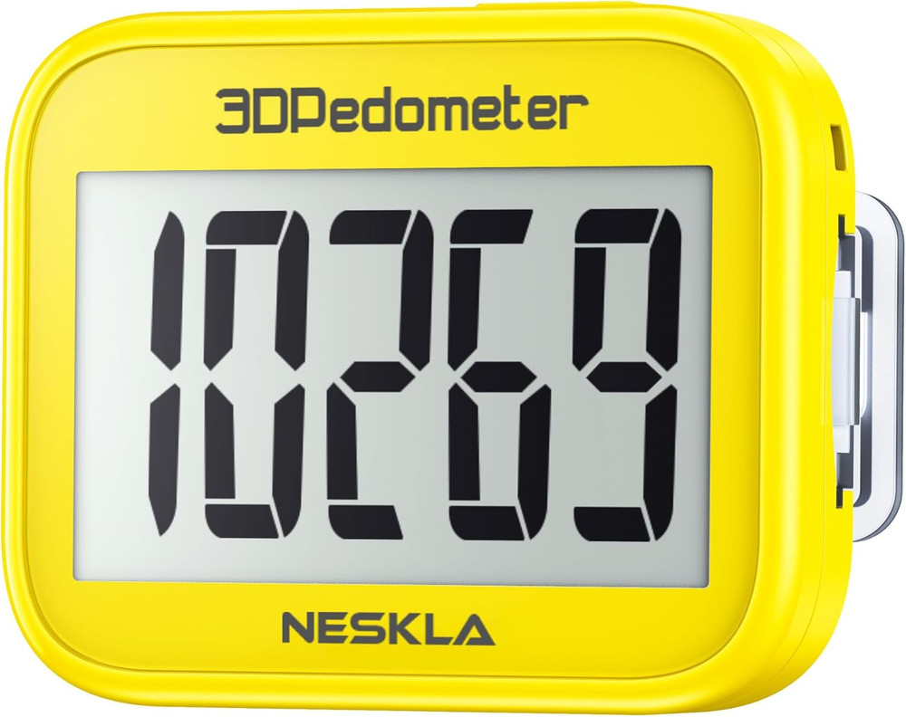 3D Pedometer for Walking, Simple Step Counter with Large Digital Display, Step T