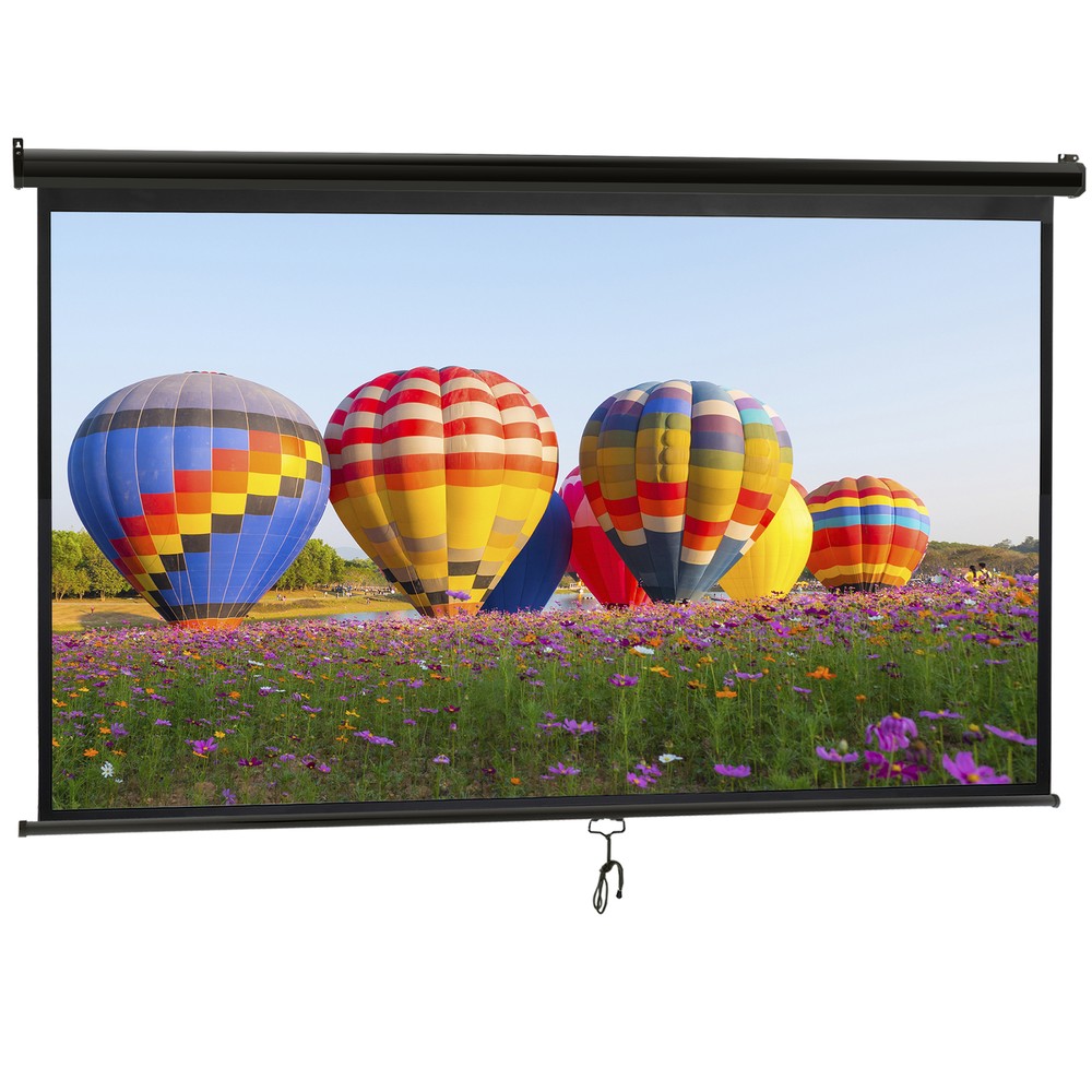 100" 16:9 Projector Screen AutoLock 160° View Angle 4K Portable Wallmount Screen