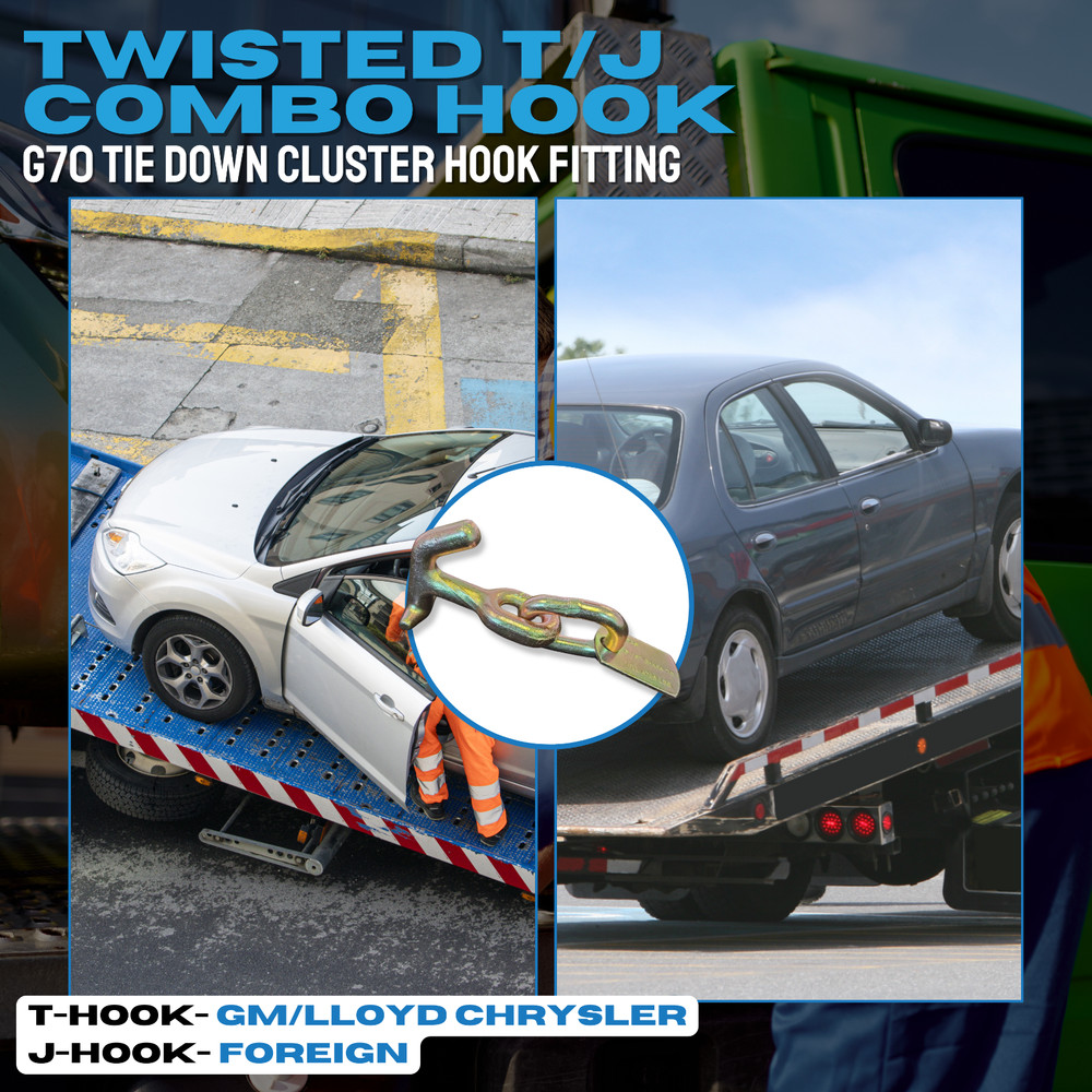 2 Pack Heavy Duty G70 TJ Combo Cluster Hook Towing Tie-Down 4700 lbs WLL