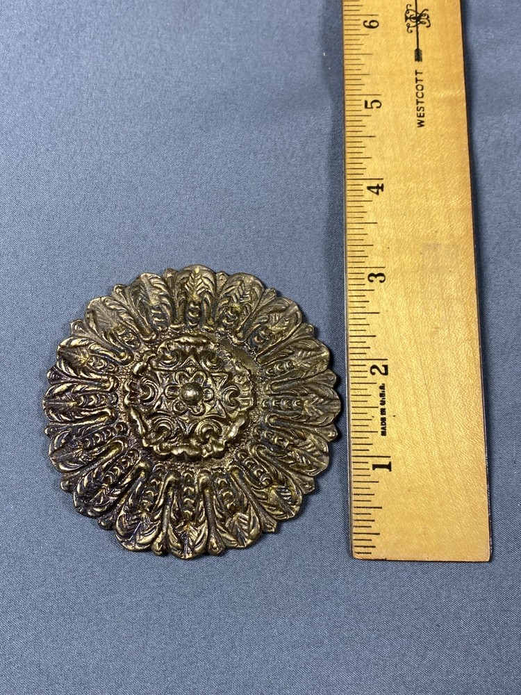 Ornate Solid Brass Round 3” Drawer Pull Portugal
