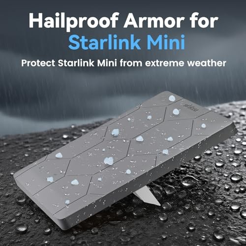 Starlink Mini Protective Cover Case, Hailproof Liquid Silicone Protective Grey