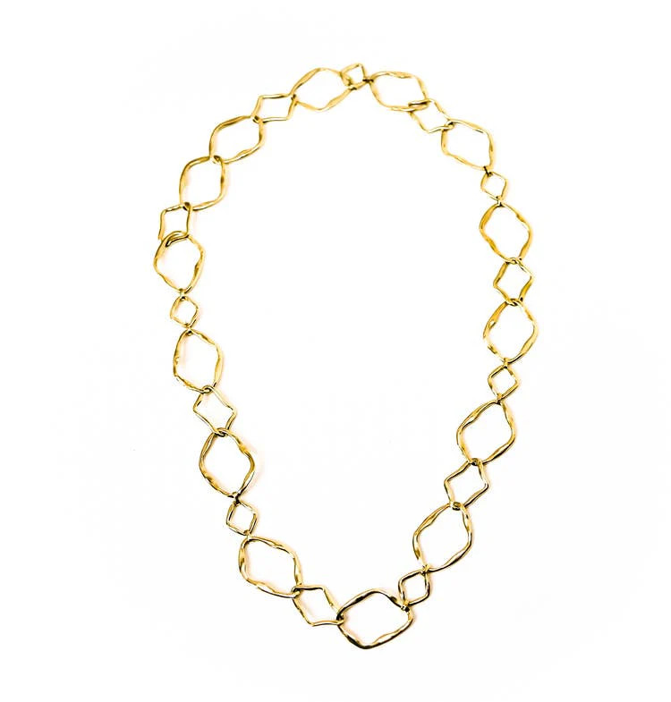 Atypic large link brass Chain link necklace