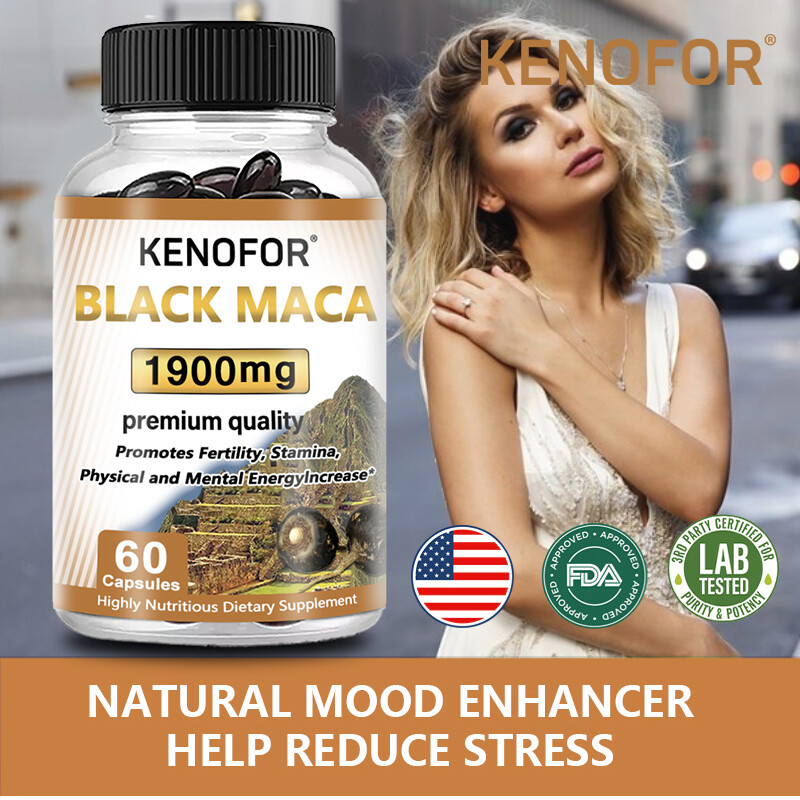 Male sexual function regulation | Organic Black Maca Capsules | 60 Capsules