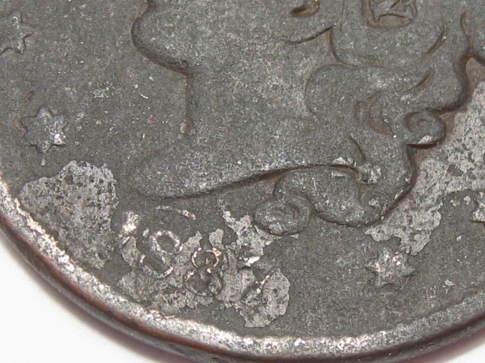 1837 US Coronet Head Large Cent Coin. #23