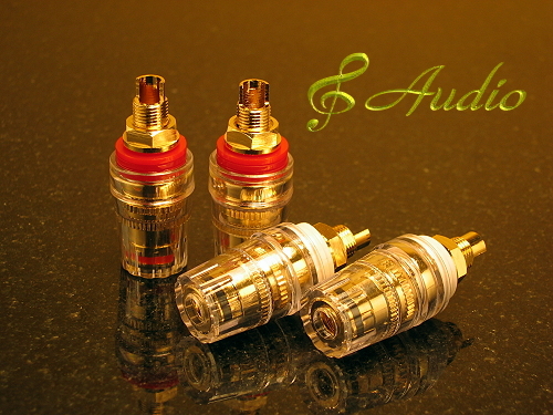 4 pcs Professional Gold Plated Short Thread Binding Post for Speaker & Amplifier