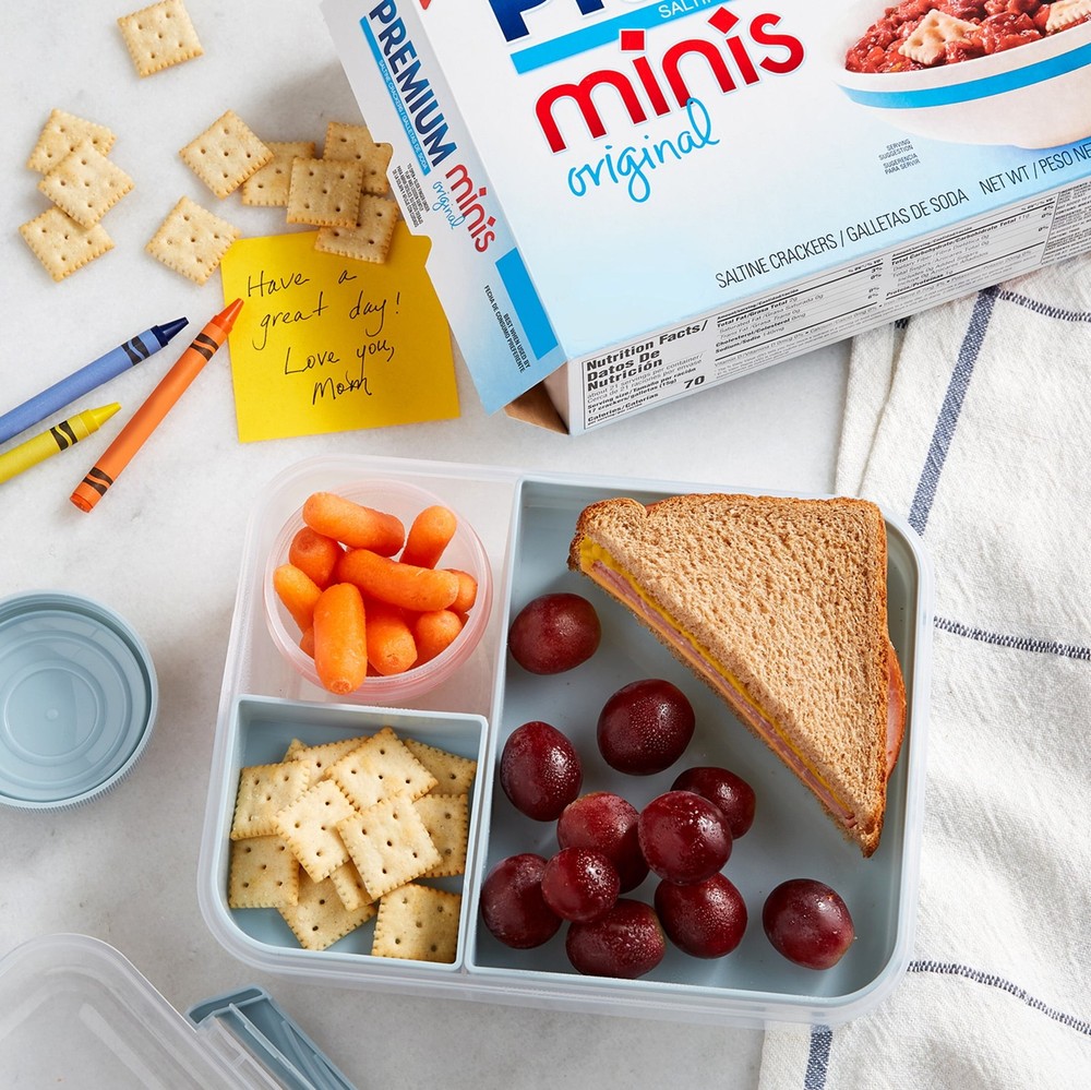 (3 Pack) Premium Original Mini Saltine Crackers, Lunch Snacks, 11 Oz