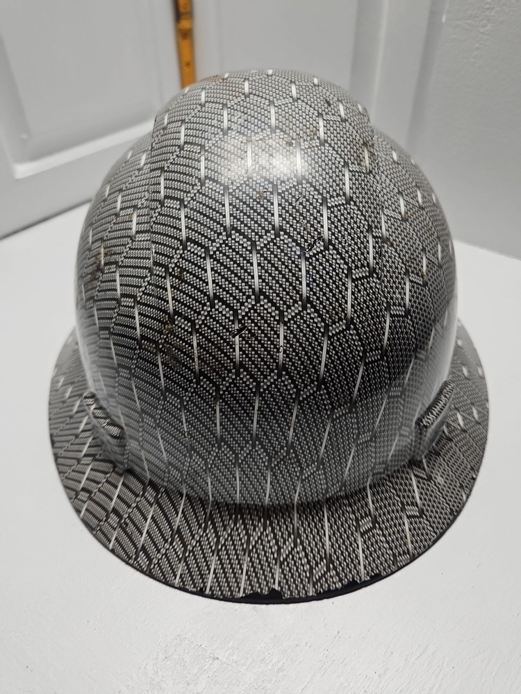 Black Carbon Fiber Honeycomb Brim Hardhat