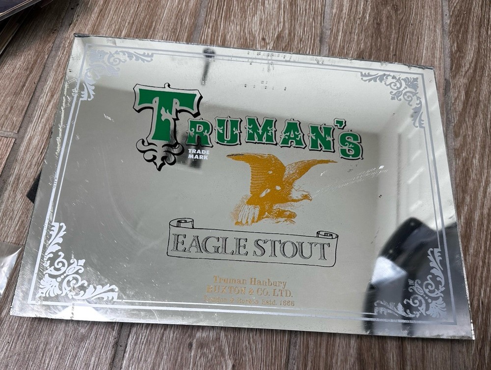 Vintage Trumans Eagle Stout Pub Mirror Sign