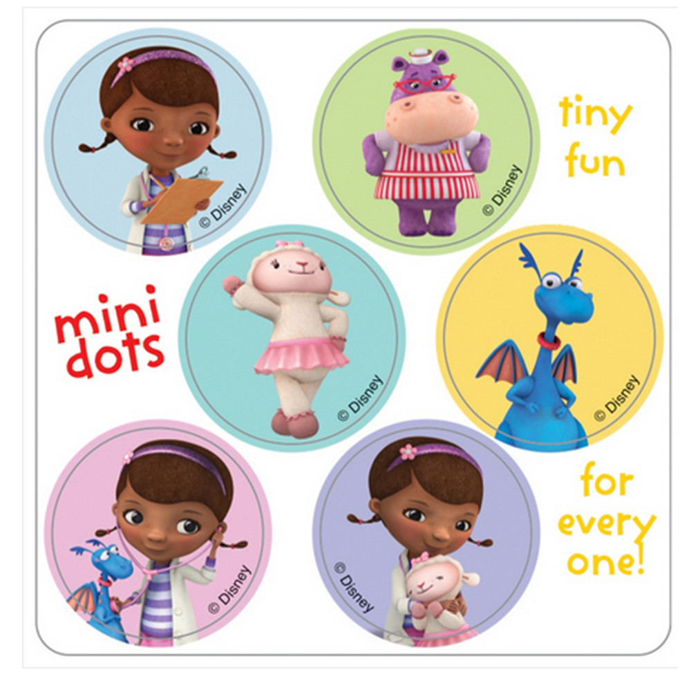 150 Mini Doc McStuffins Stickers, Each 7/8" Round