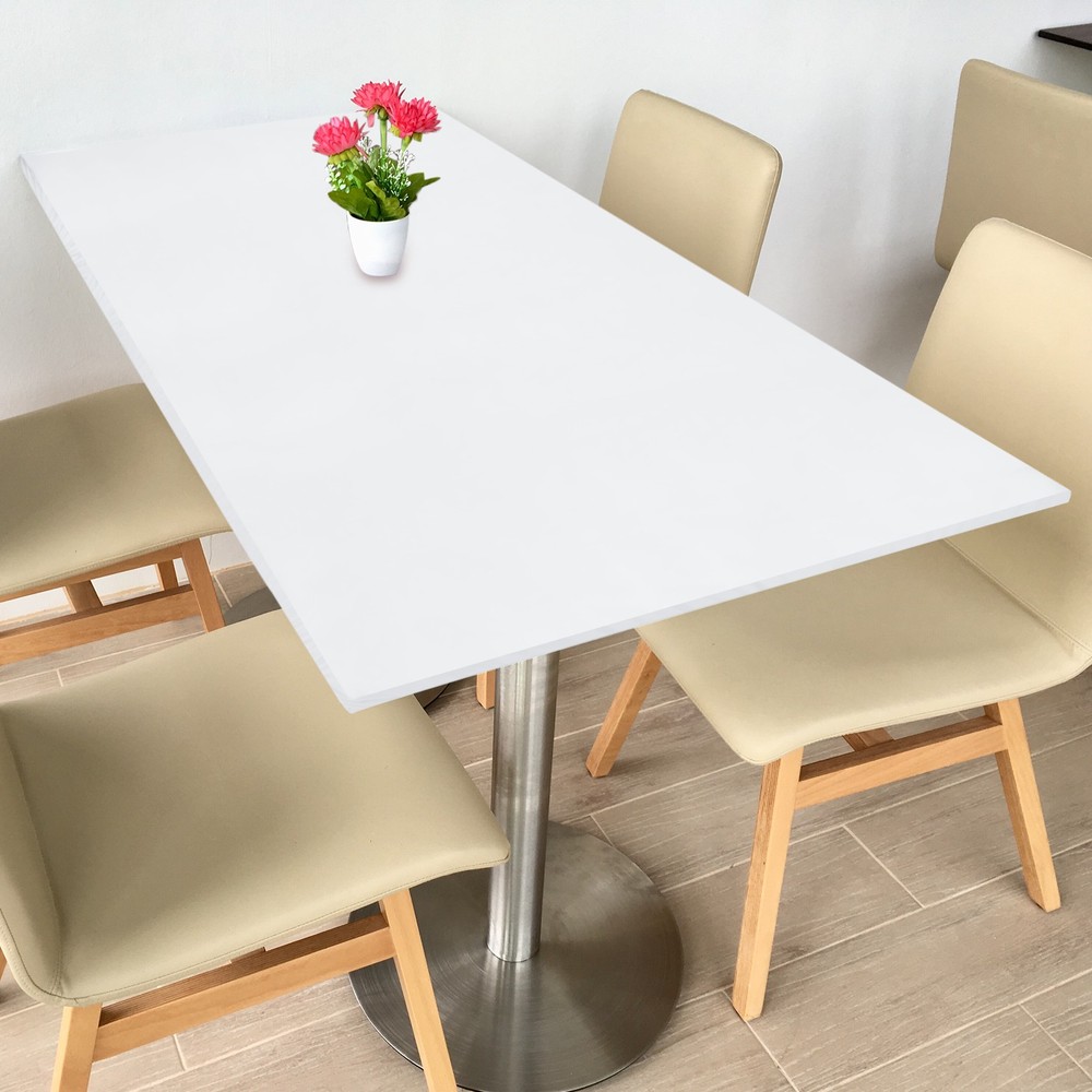 Fitted Tablecloth Fit 4ft Rectangle Table, Table Cover (48"x23", White)