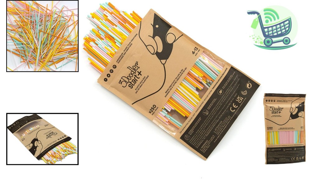 Interactive Start 3D Pen Refill Bag: 250 Strands & App Access for Fire & Ice Fun