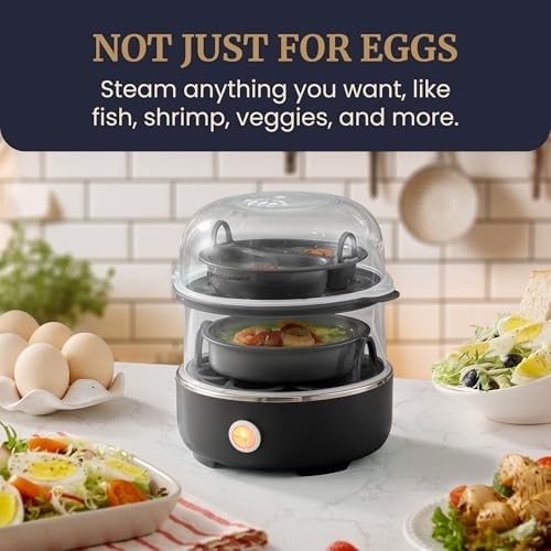 Egg cooker stainless steel 14-egg capacity black