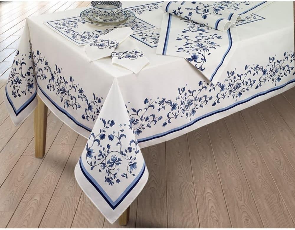 Table Cloth Rectangular Table Cloth Stylish Home Decor 60"x 102" Portofino Blue)