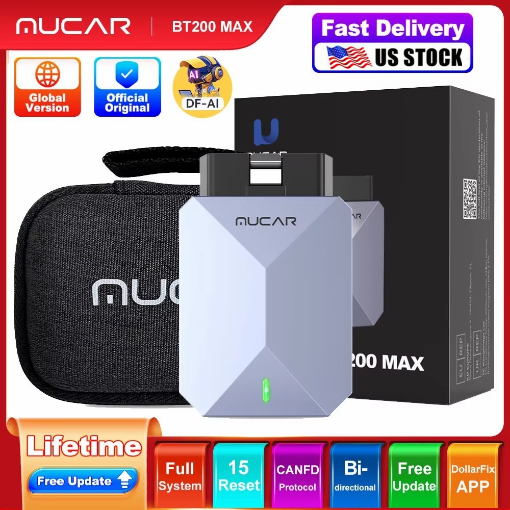 MUCAR BT200 MAX Auto OBD2 Scanner Full System AI Diagnostic Tool For Android/IOS
