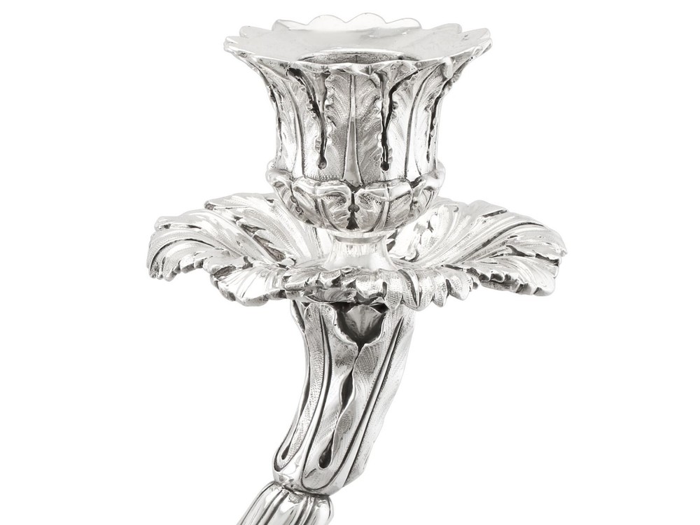 Sterling Silver Three Light Candelabrum Centrepiece - Antique George IV