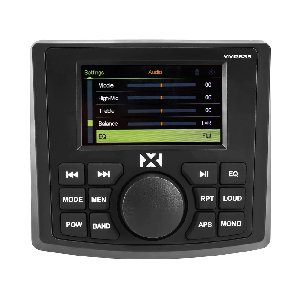 NVX VMPS35 Marine Gauge Mount Multimedia Receiver with Bluetooth & Camera Input
