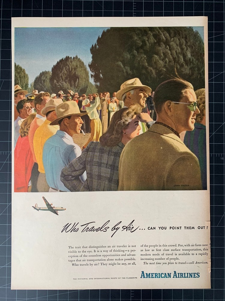 Vintage 1946 American Airlines Print Ad
