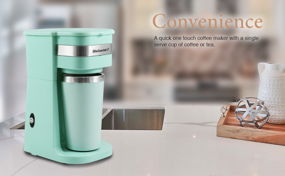 Elite Gourmet Personal Single-Serve Compact Coffee Maker Brewer