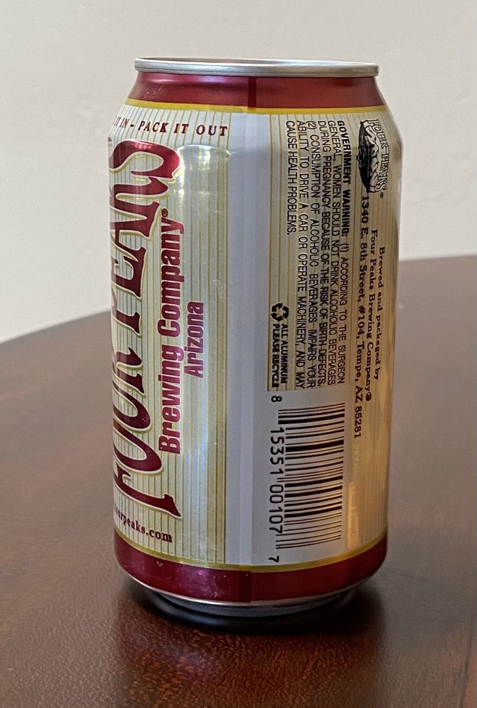 Four Peaks Kilt Lifter Scottish Style Ale Empty Beer Can Bottom Opened