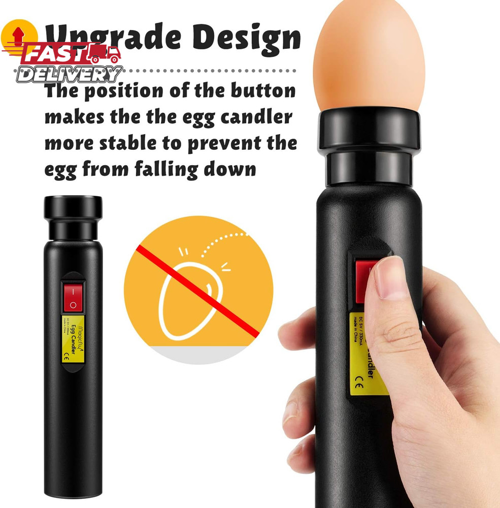 Magicfly Rechargeable Egg Candler Tester for Monitoring Eggs Development, Bright