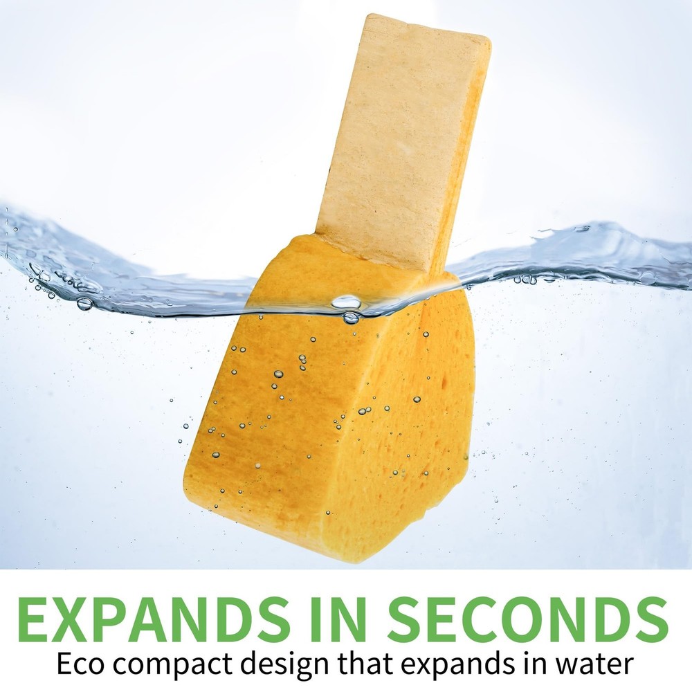4 Pack Compostable Pop-Up Sponges - Expanding, Non-Scratch, Plant-Based Dish ...