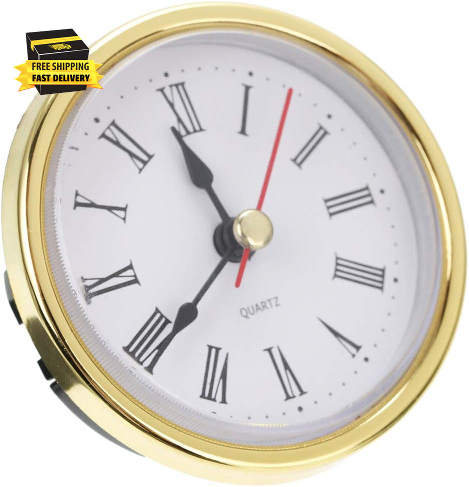 Classic Clock Craft Quartz Movement 2-1/2 (65Mm) round Clocks Head Insert Roman