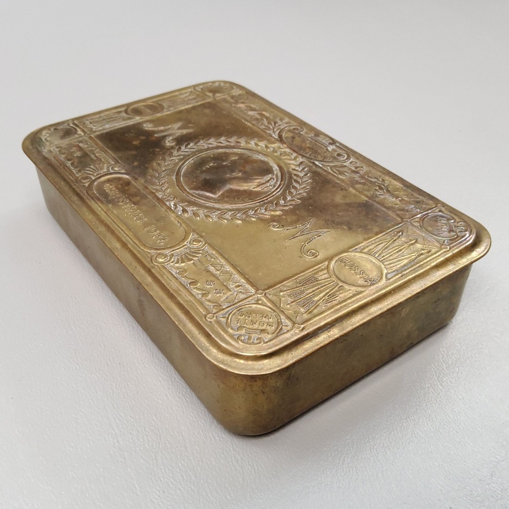 Original WW1 Princess Mary Christmas Brass Gift Box Dated 1914