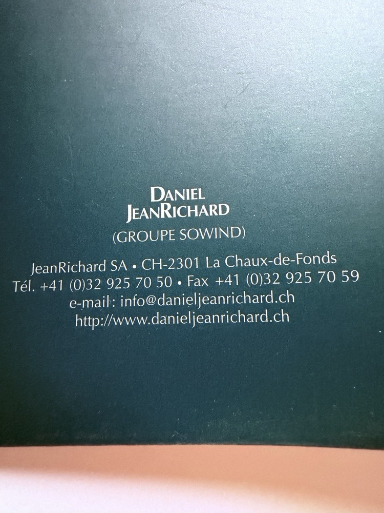 2001 Daniel JeanRichard Watch Catalog Book And Fold Out Poster