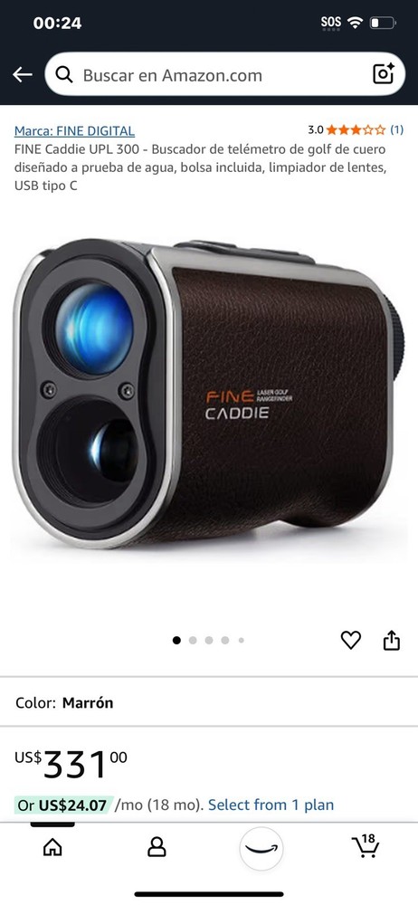 FINE CADDIE BLACKOUT RANGEFINDER PRISTINE CONDITION (No Box)