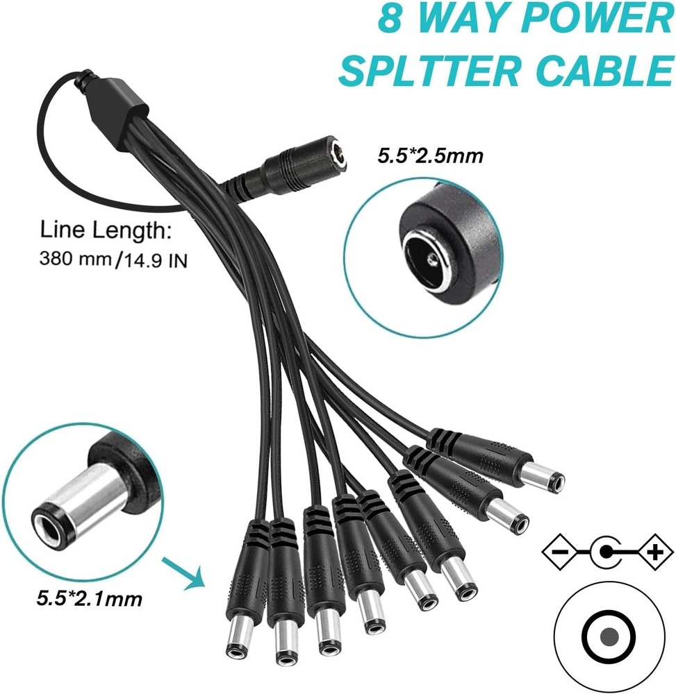 Certified 12V 5A Power Adapter for CCTV Systems with Multi-Device Support