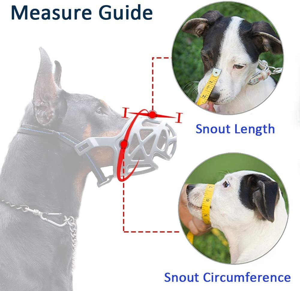Dog Muzzle, Breathable Basket Muzzle Dogs Stop Biting Barking Chewing Medium #4