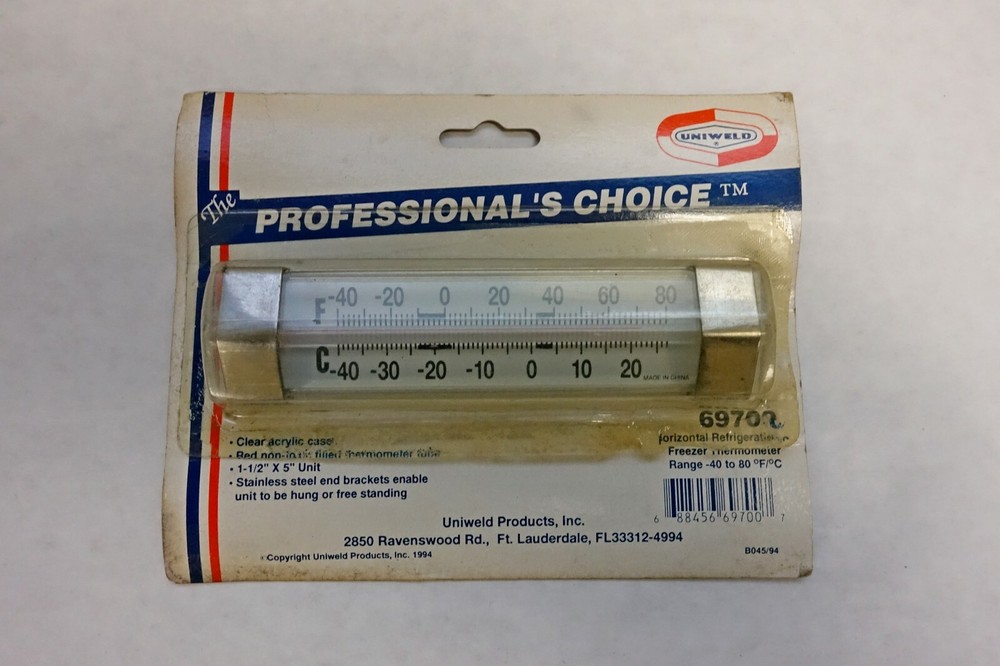 Freezer Thermometer, Horizontal Refrigeration