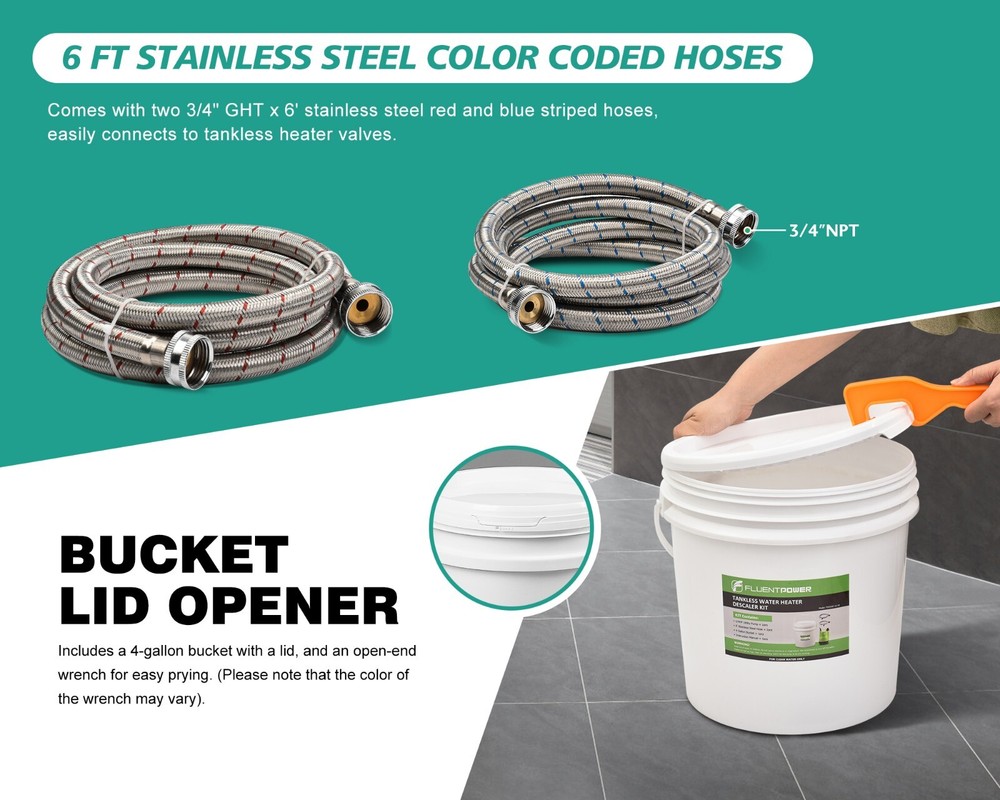 FLUENTPOWER Tankless Water Heater Flushing Kit