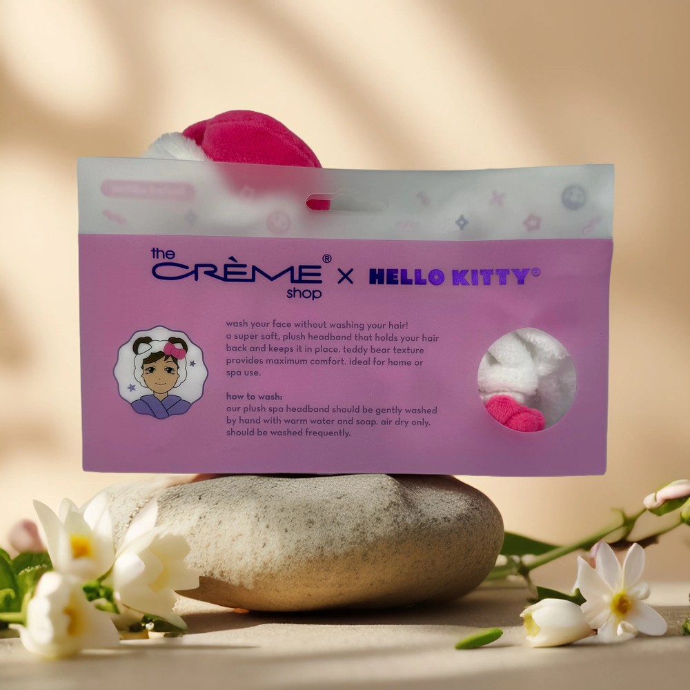 Fun & Functional | Plush Spa Headband w/ Hello Kitty Bow – Perfect Pink