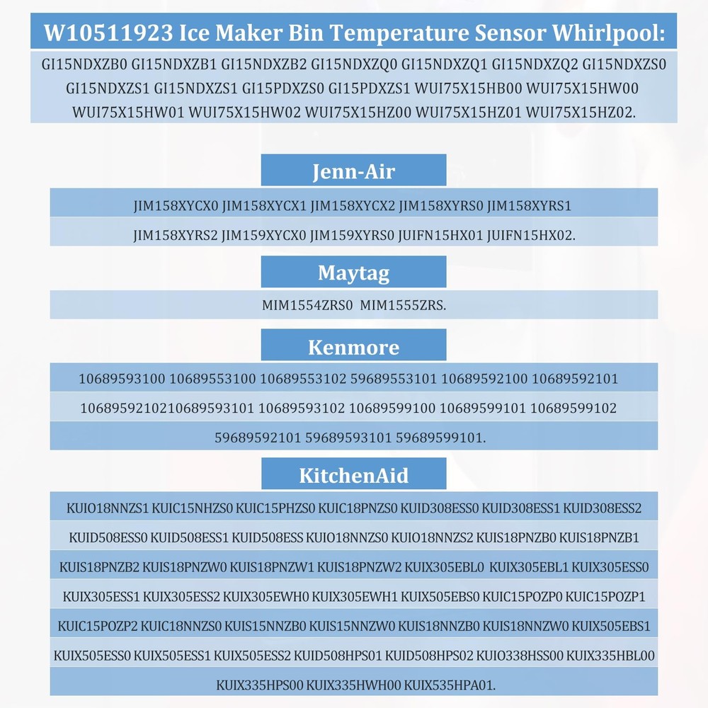 Upgraded Version Stainless Ice Maker Bin Temperature Sensor (Replaces...