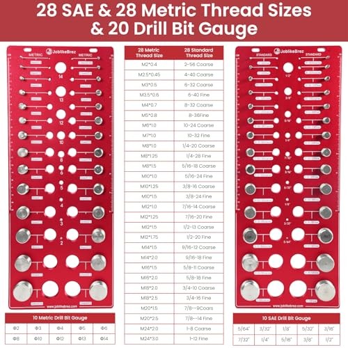 Thread Checker, 76 Nut and Bolt Thread Checker, 28 76 Thread Checker Red
