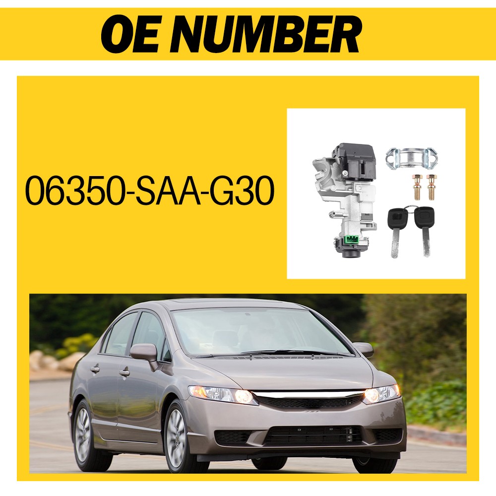 Ignition Switch Lock Cylinder Assembly For Honda 2006-2011 Civic