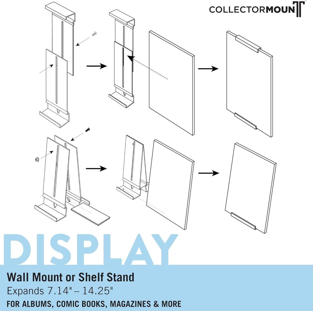 Comic Mount 1 Pack Comic Book Shelf Stand/Wall Mount Display Invisible &
